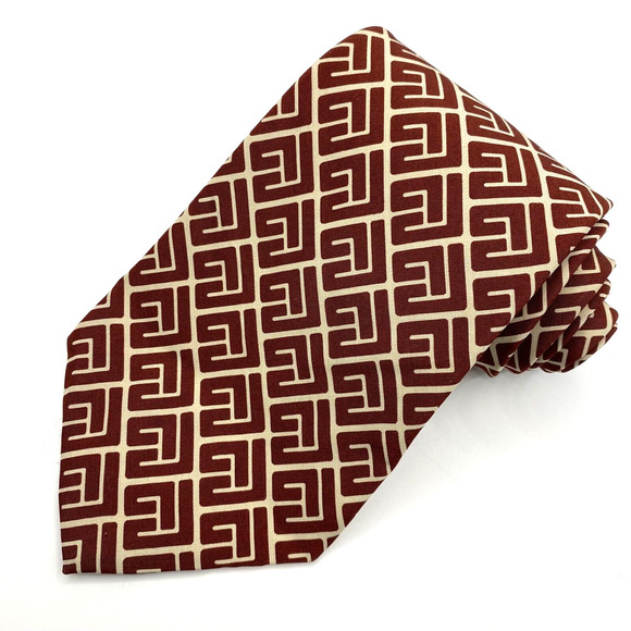 Polo Ralph Lauren Other - VTG Polo Ralph Lauren Mens Silk Tie Necktie Bordeaux Wine Abstract Squares USA